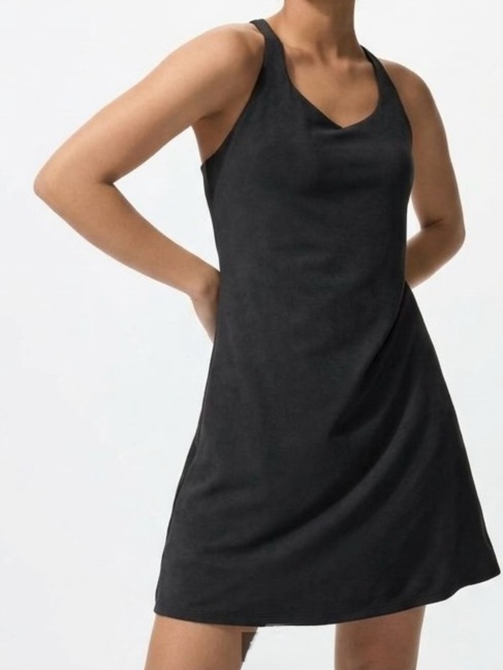 New Uniqlo Airism soft bra top Women's Black Racerback Slip tennis Dress S small